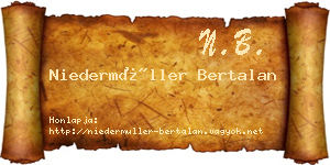Niedermüller Bertalan névjegykártya