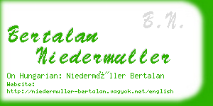 bertalan niedermuller business card